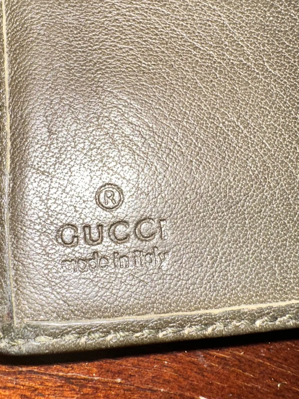 Gucci GG Logo Pattern Bifold Wallet Mens Brown
